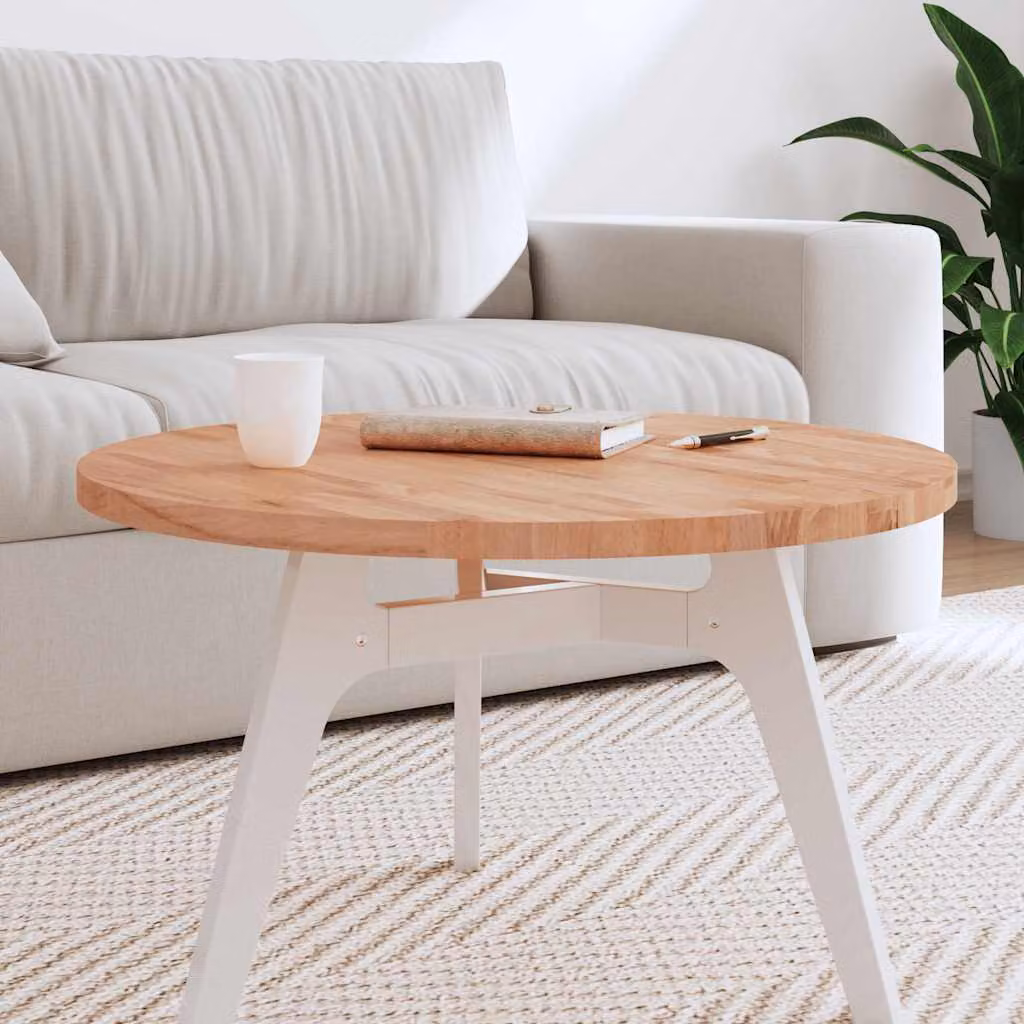 Piano per tavolo rotondo vidaXL in legno massello di faggio marrone Ø 70 x 2,5 cm