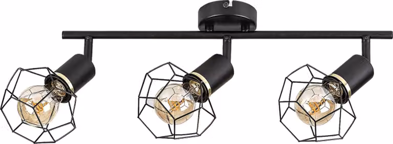 Rabalux Lampada da soffitto nera Fran per lampadina 3x E27 71067