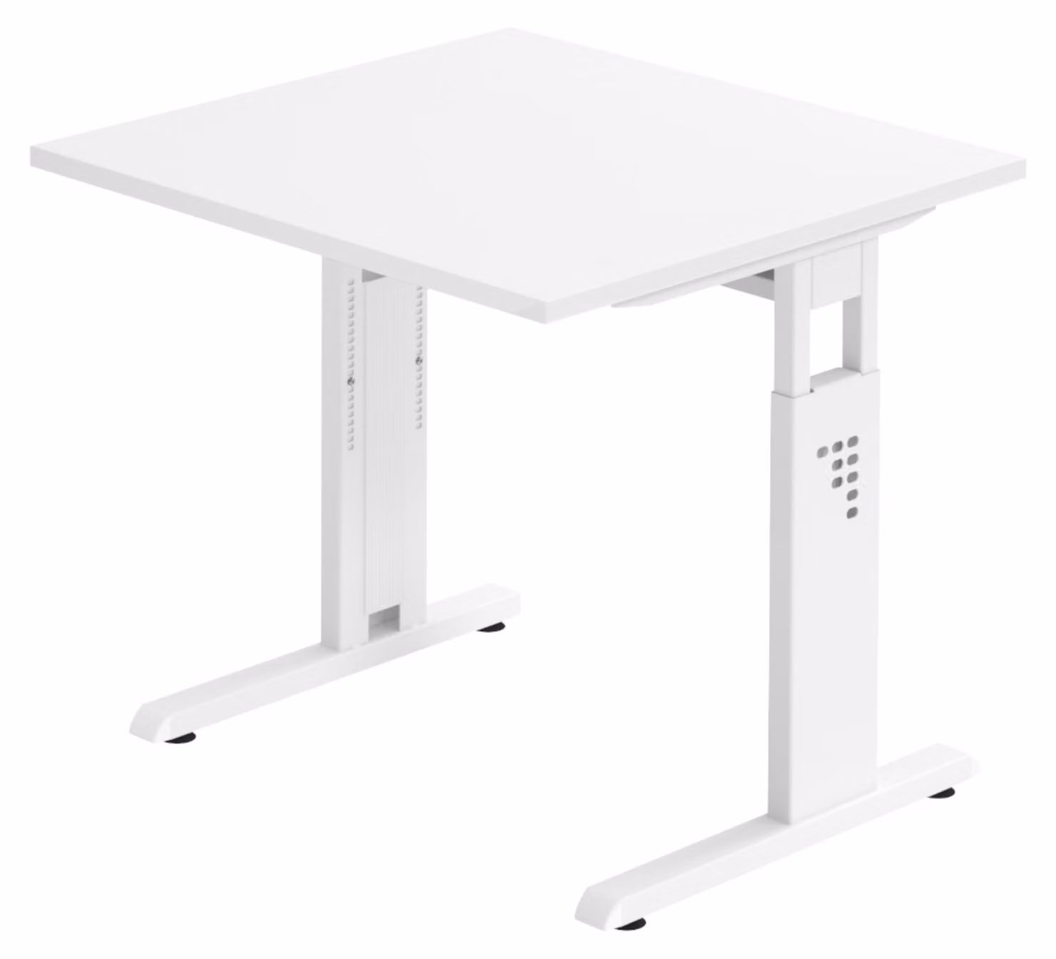 bümö Scrivania Serie-O - Decorazione: bianco, dimensioni: 80 x 80 cm, struttura: bianco