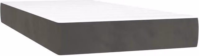 Materasso Ibrido per Bambini in Velluto Grigio e Bianco L: 160 cm, P: 80 cm, H: 20 cm