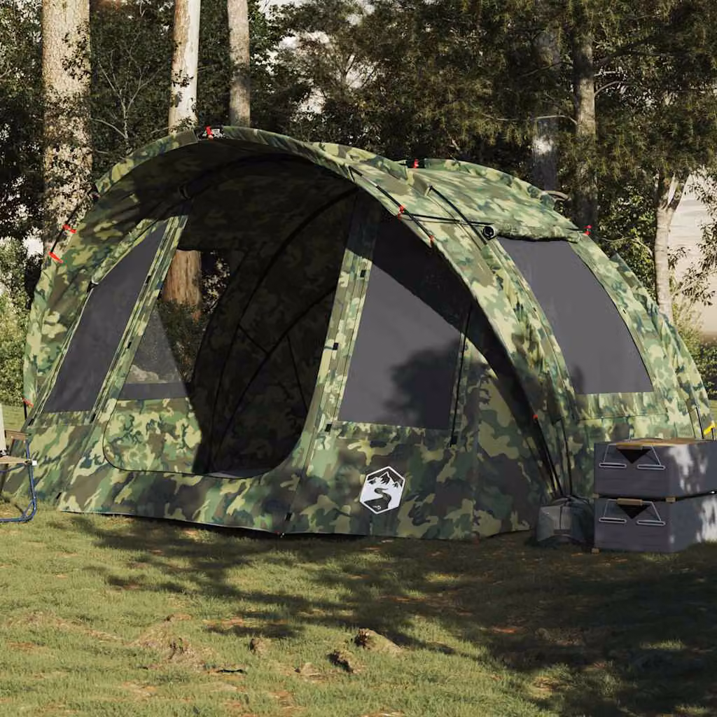 vidaXL Tenda da Pesca per 2 Persone Impermeabile, Verde e Multicolore