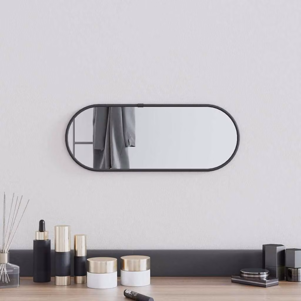 Specchio da parete ovale nero vidaXL L: 40 cm, H: 15 cm
