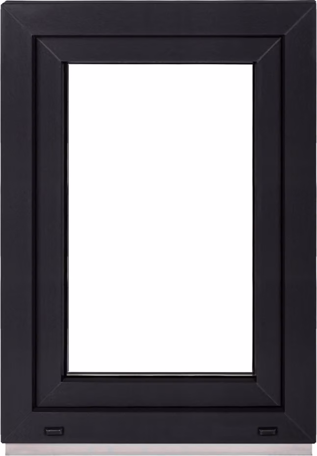 Finestra per cantina Framex Finestra in PVC-U interno bianco / esterno antracite Larghezza x altezza 50 x 70 cm 500 x 700 mm Triplo vetro 32 mm Anta e ribalta DIN destra