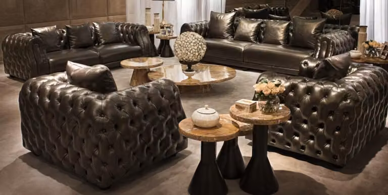 Designer Chesterfield Sofagarnitur Sofa Couch Polser Set Garnitur 3+2+1+1