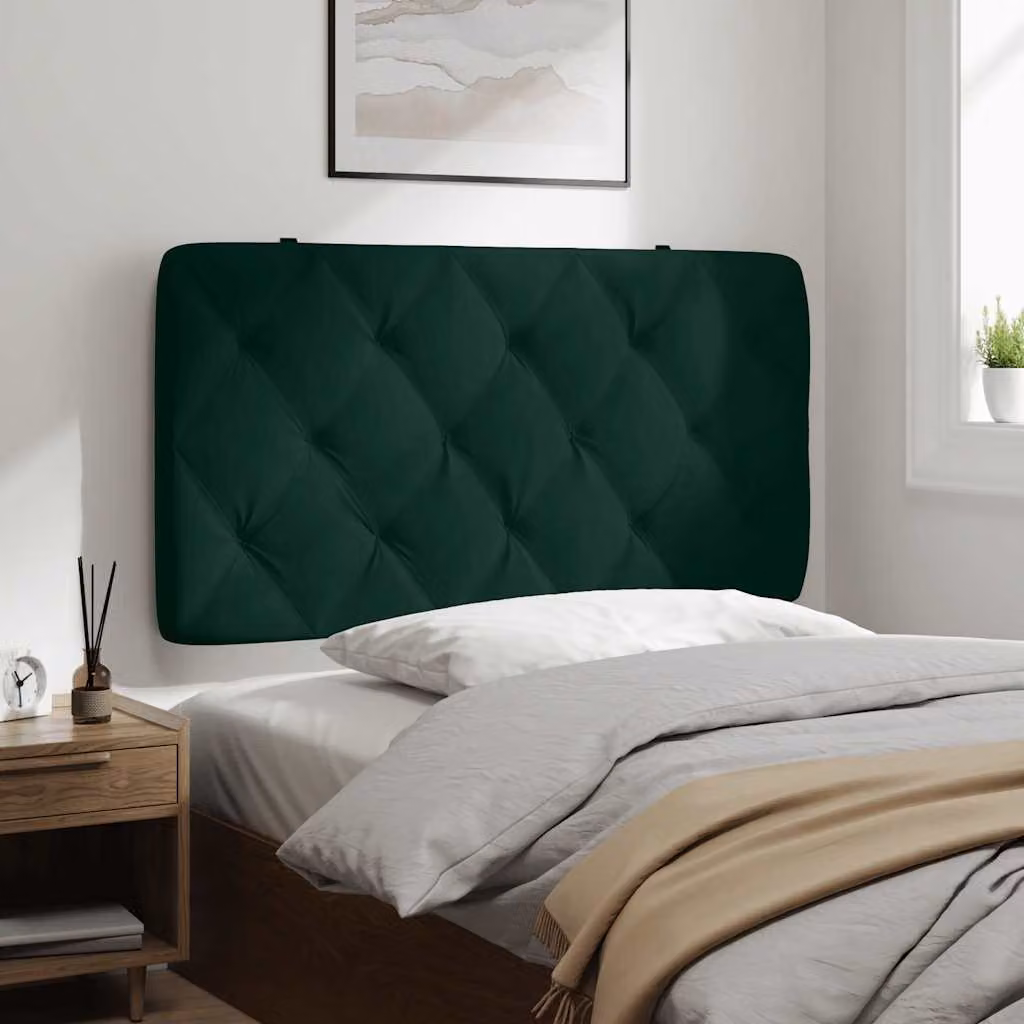 Cuscino Testiera vidaXL in Velluto Verde Scuro, L: 100 cm