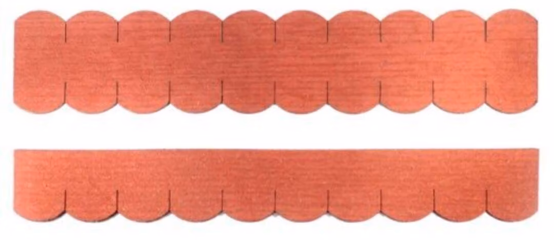 1 Set di tegole a coda di martora (50 mm), colore rosso