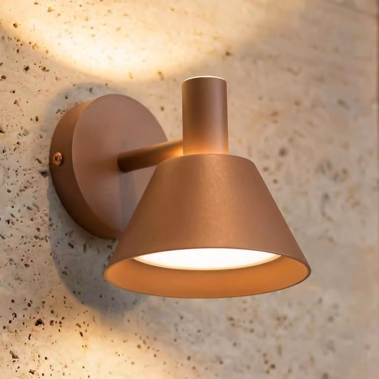 Applique da esterni a LED Tabena Lucande, Marrone / Ruggine, Alluminio, Moderno, Applique LED da esterni
