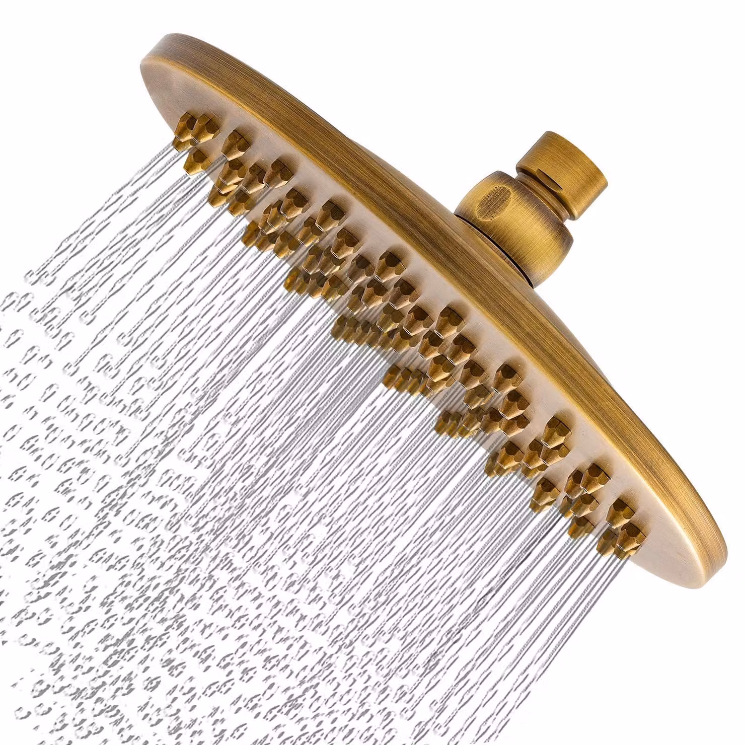 Doccia, diametro 20,3 cm, in ottone con finitura anticata, forma rotonda, attacco G1/2, per bagno