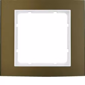 Berker 10113021 Cornice singola B.3 in alluminio, marrone/bianco polare