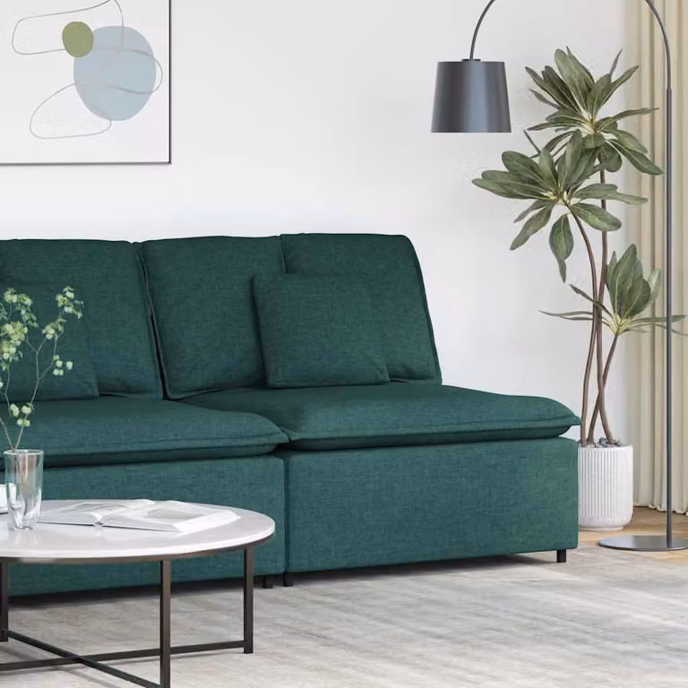vidaXL Modulo Centrale di Divano Modulare con Cuscini Verde, L: 100 cm