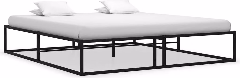 The Living Store Struttura letto in metallo nero 140x200 cm