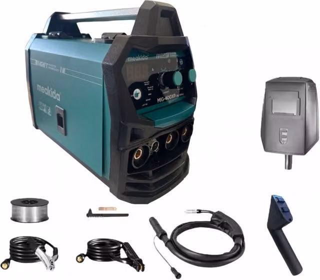 Saldatrice a filo continuo NO GAS 400A MIG-MMA con elettrodo e bobina MD-76005 Topolenashop
