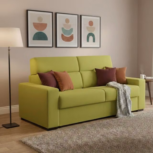 Divano Letto 2 Posti Casabona Verde con Rivestimento Sfoderabile e Funzione Letto Made in Italy L: 180 cm, P: 95 cm – 1