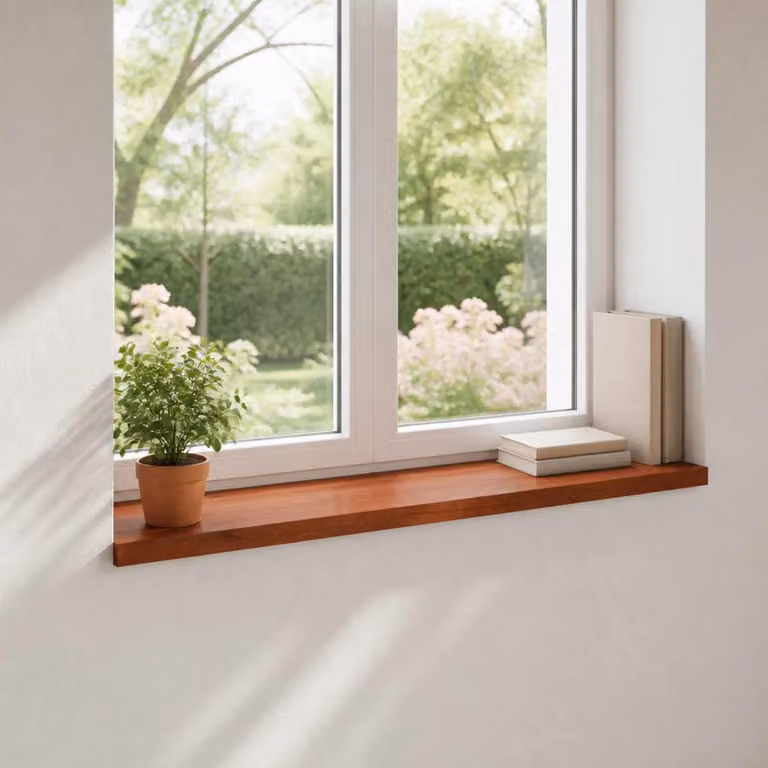 Set di 2 soglie per finestre vidaXL in faggio, colore marrone, L 160 x P 40 x H 2 cm