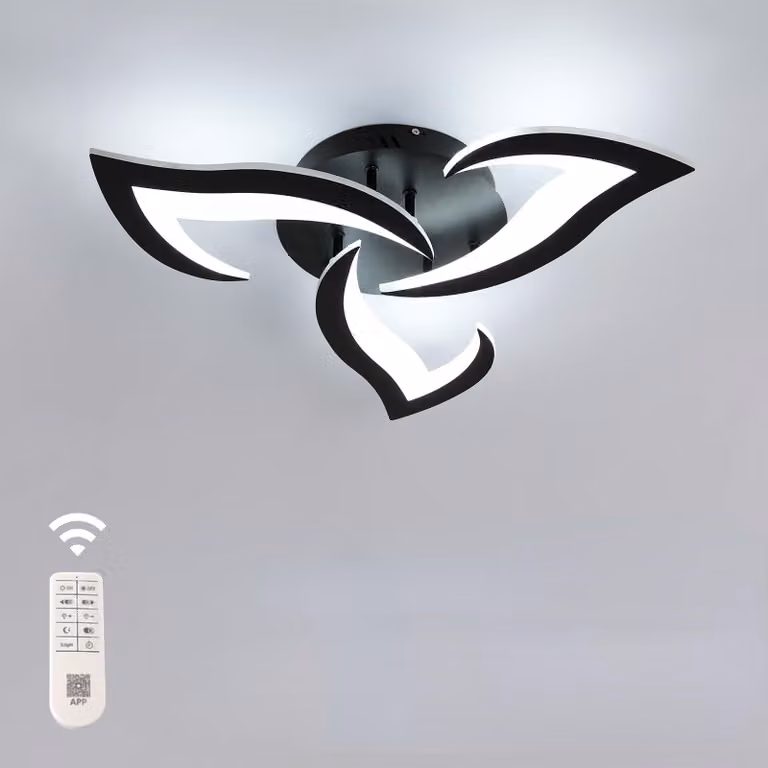 Comely, plafoniera LED dimmerabile, lampada da soffitto moderna in acrilico, 35W, 3937 lumen, temperatura di colore regolabile da 3000K a 6500K