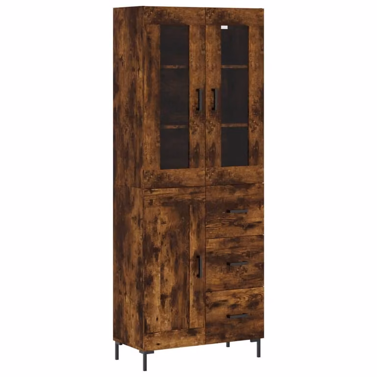 Credenza Rovere Fumo 69,5x34x180 cm in Legno Multistrato