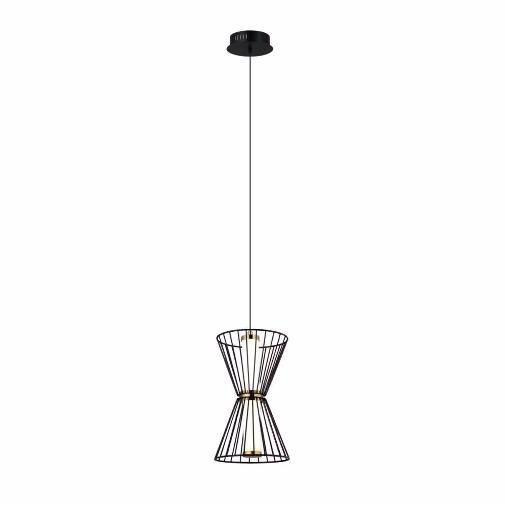 Lampada a sospensione decorativa per soggiorno sopra il tavolo filo nero geometrico colore caldo LED 8W SANKE Italux