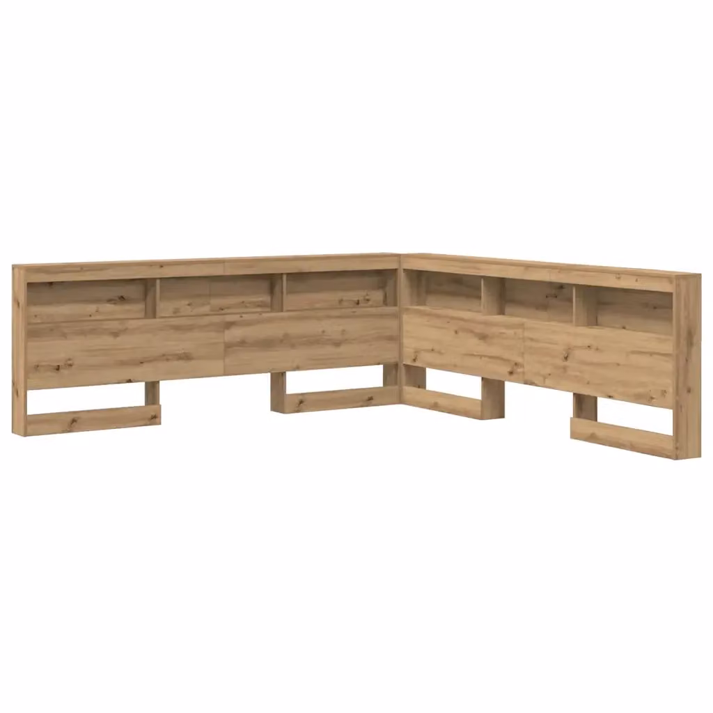 Testata del letto con scaffale integrato e porta di ricarica USB vidaXL in legno e metallo marrone L: 217,5 cm, P: 20,2 cm, H: 197,5 cm – 2