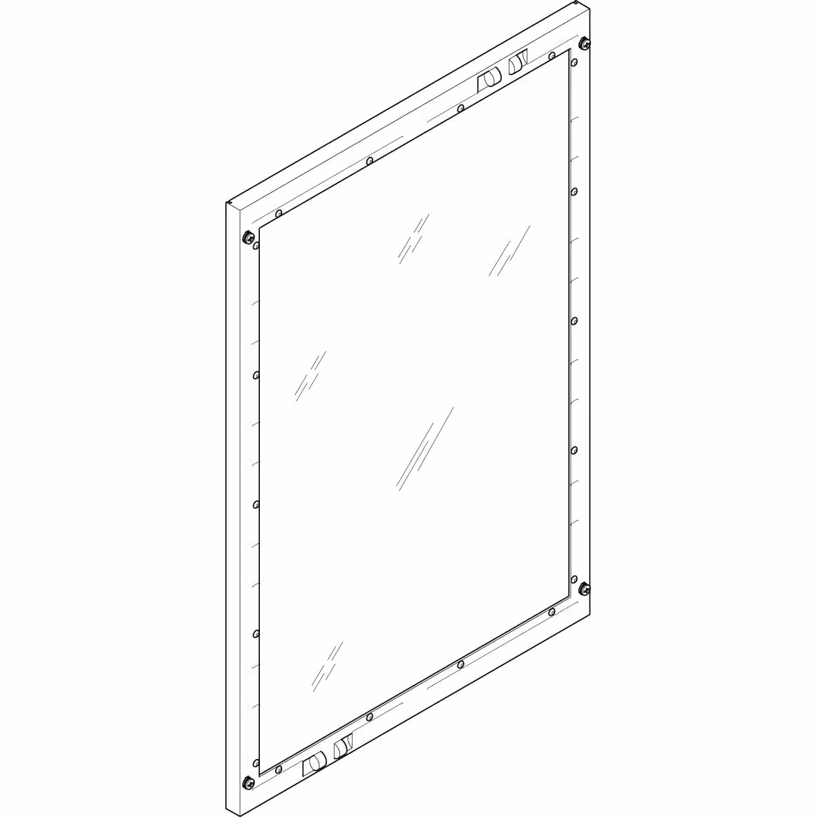 Piastra di copertura ABN 500x750 mm 2FB/5RE chiusa con finestra di ispezione FAS25N