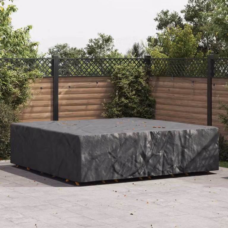 Copertura per mobili vidaXL impermeabile in poliestere, Nero, L 260 x P 260 x H 90 cm