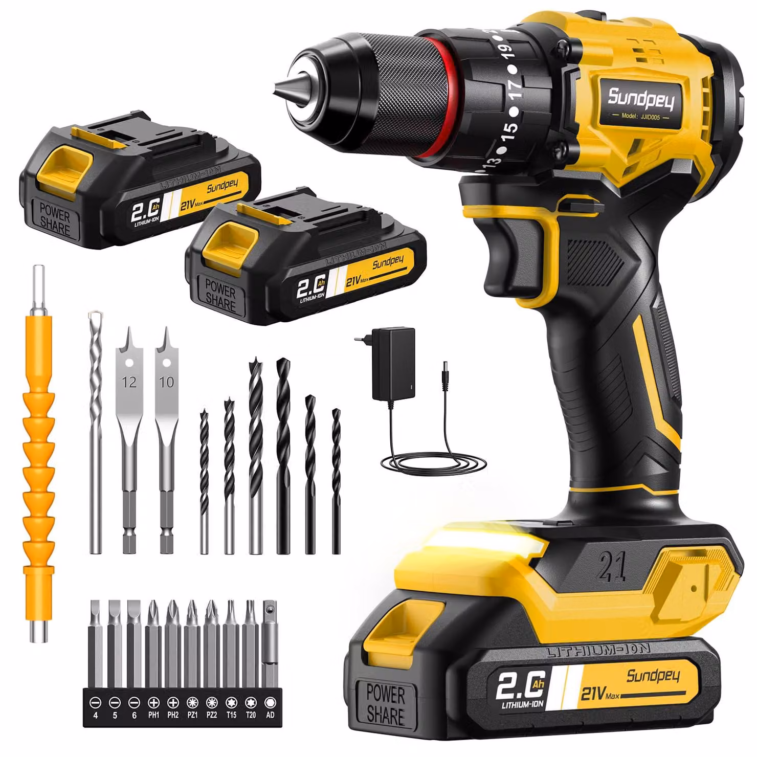 Avvitatore a batteria da 70 Nm, 21 V, con 2 batterie