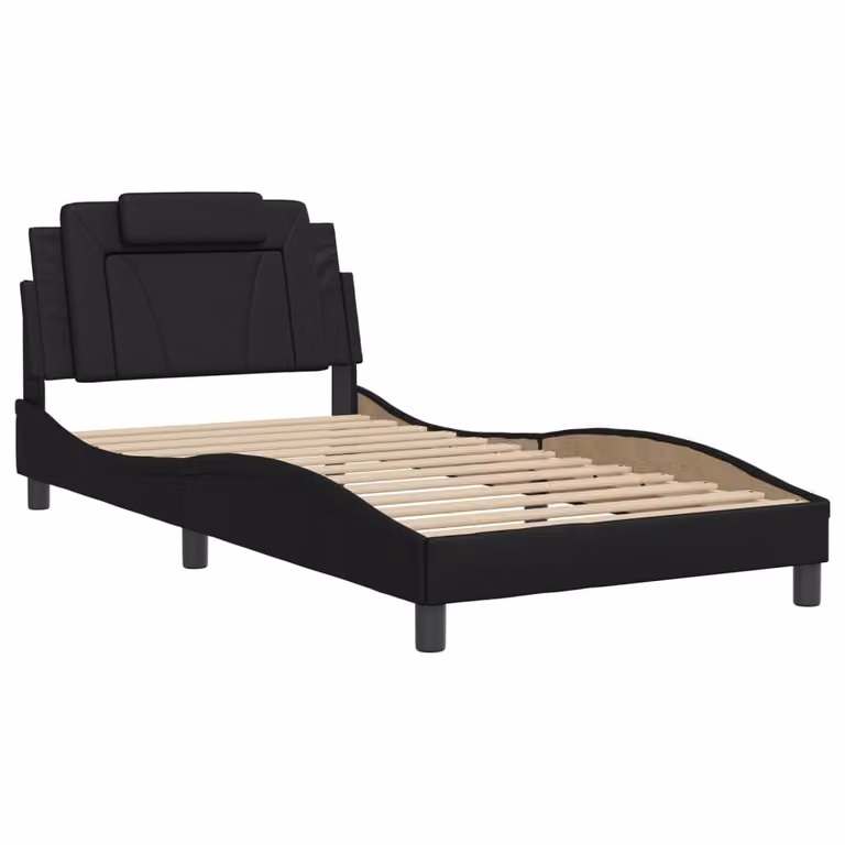 Giroletto Viana senza Materasso Nero 100x200 cm in Pelle finta