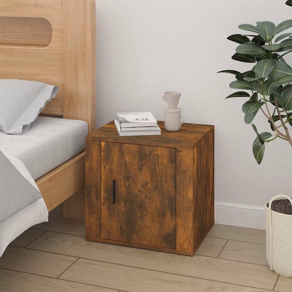 Comodino moderno vidaXL in rovere color rovere fumo L: 50 cm, P: 39 cm, H: 47 cm