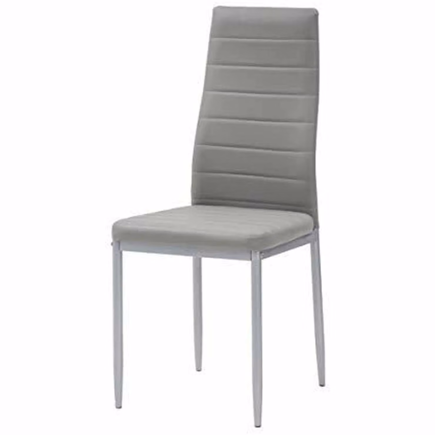 Sedia da pranzo Vestiamo Casa in ecopelle grigia e metallo, H 98 x L 40,5 x P 42 cm