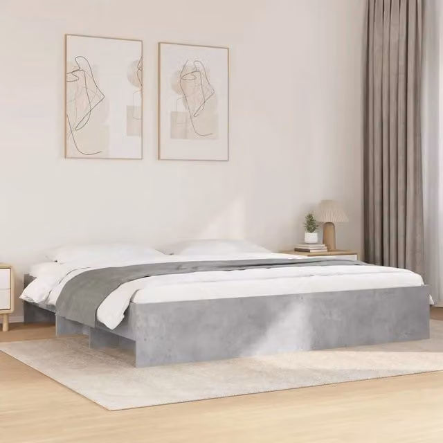 Giroletto vidaXL Grigio con Compartimenti Laterali in Legno e MDF L/P: 180 x 200 cm