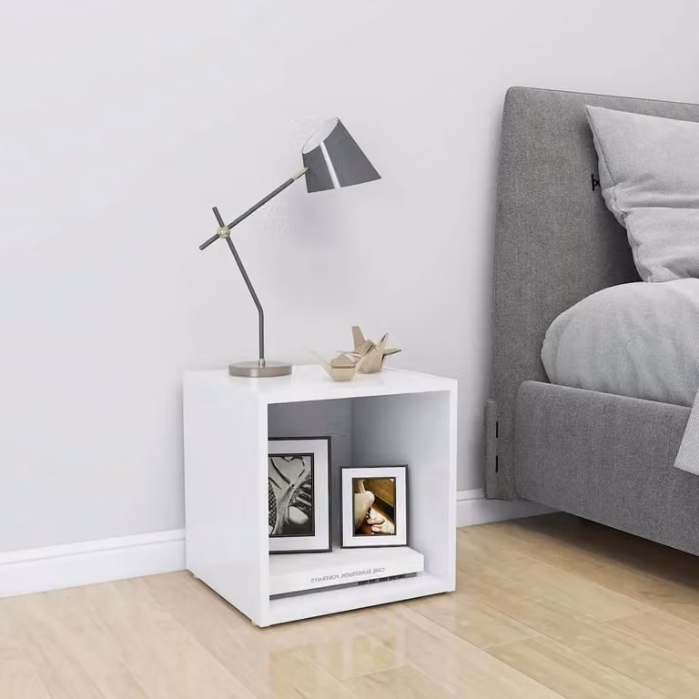 vidaXL Mobile Porta TV Bianco in Legno e MDF L/P/H: 37 x 35 x 37 cm