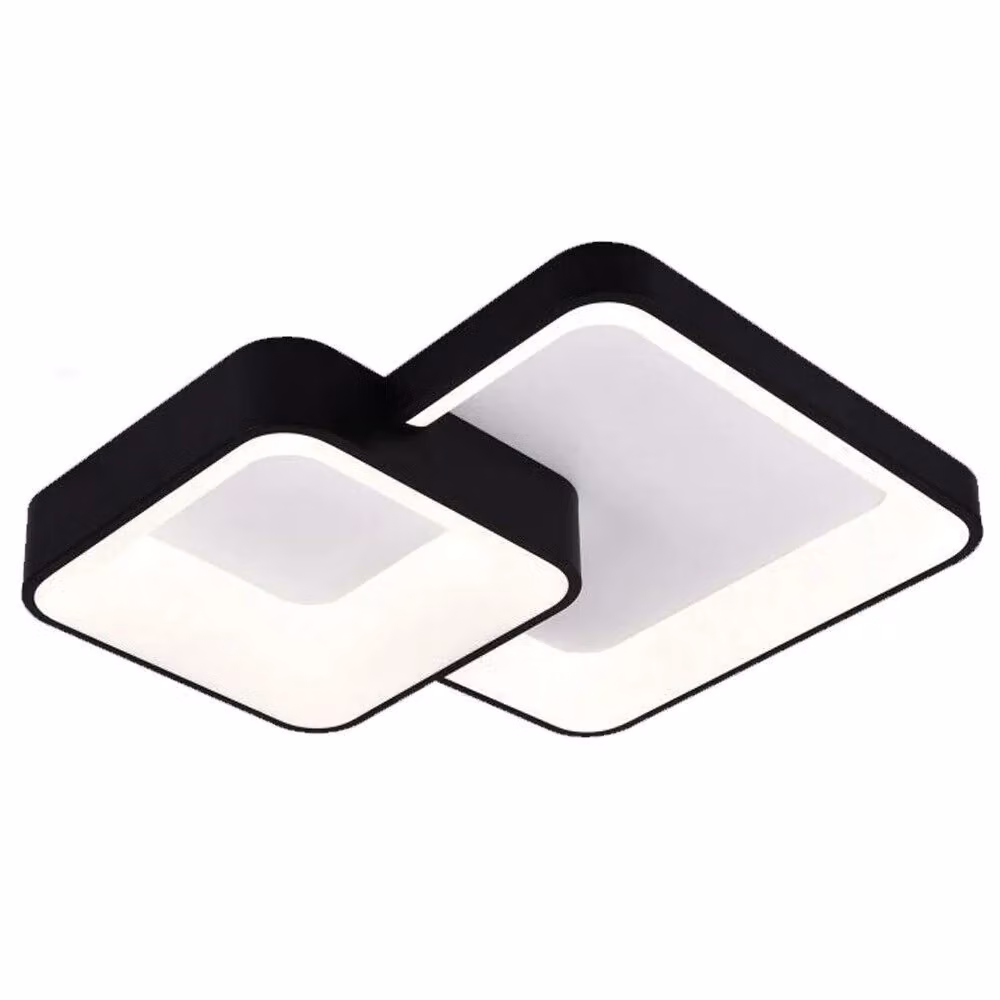 Plafoniera a LED Trade Shop Traesio con design a due quadrati, potenza 58W, temperatura colore regolabile CCT da 3000K a 6500K, disponibile in bianco o nero – 2