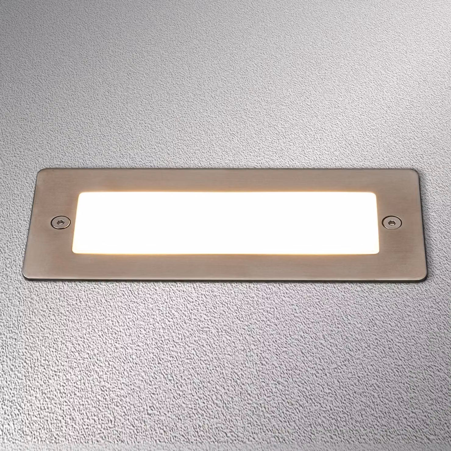 Lucande applique a LED da incasso Holly, 17 cm, acciaio inox HOLLY, Alluminio / Grigio / Zincato, Acciaio Inox, Moderno, Applique da esterni