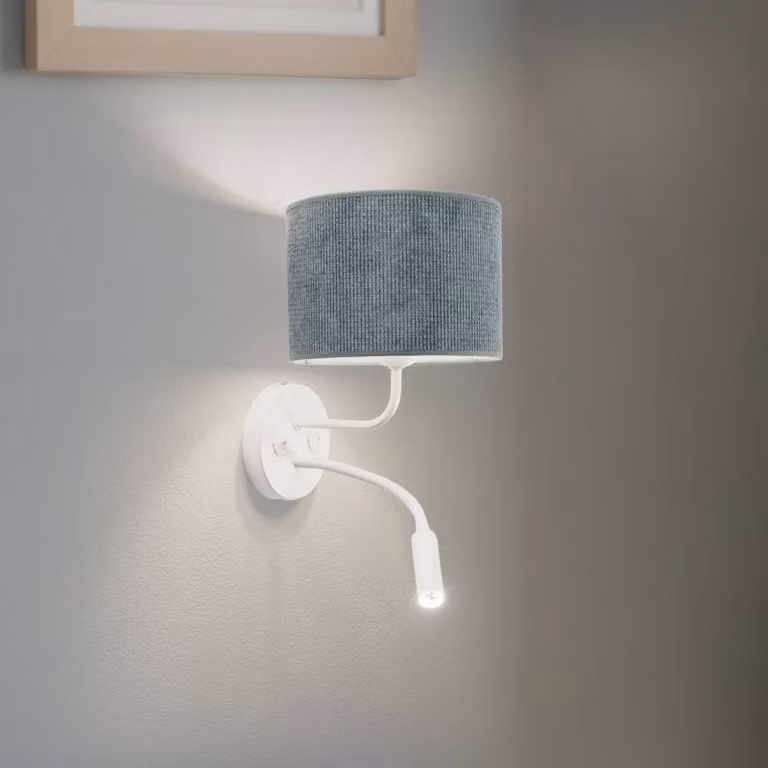 Applique da parete Roller Duolla, Bianco / Opale, Soggiorno / Sala da pranzo, Metallo, Applique