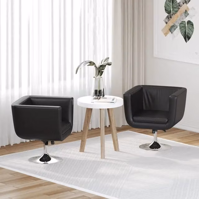 Sedie da Bar 2 pz in Pelle Artificiale Nera 160440