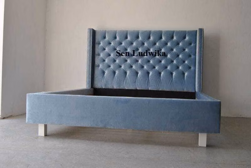 Bett Chesterfield Design Luxus Hotel 180x200cm Schlaf Zimmer Leder Samt Betten