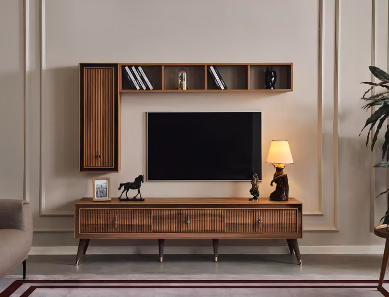 Wohnzimmer Set TV Ständer Wandschrank Regal Luxus Möbel Modern Set
