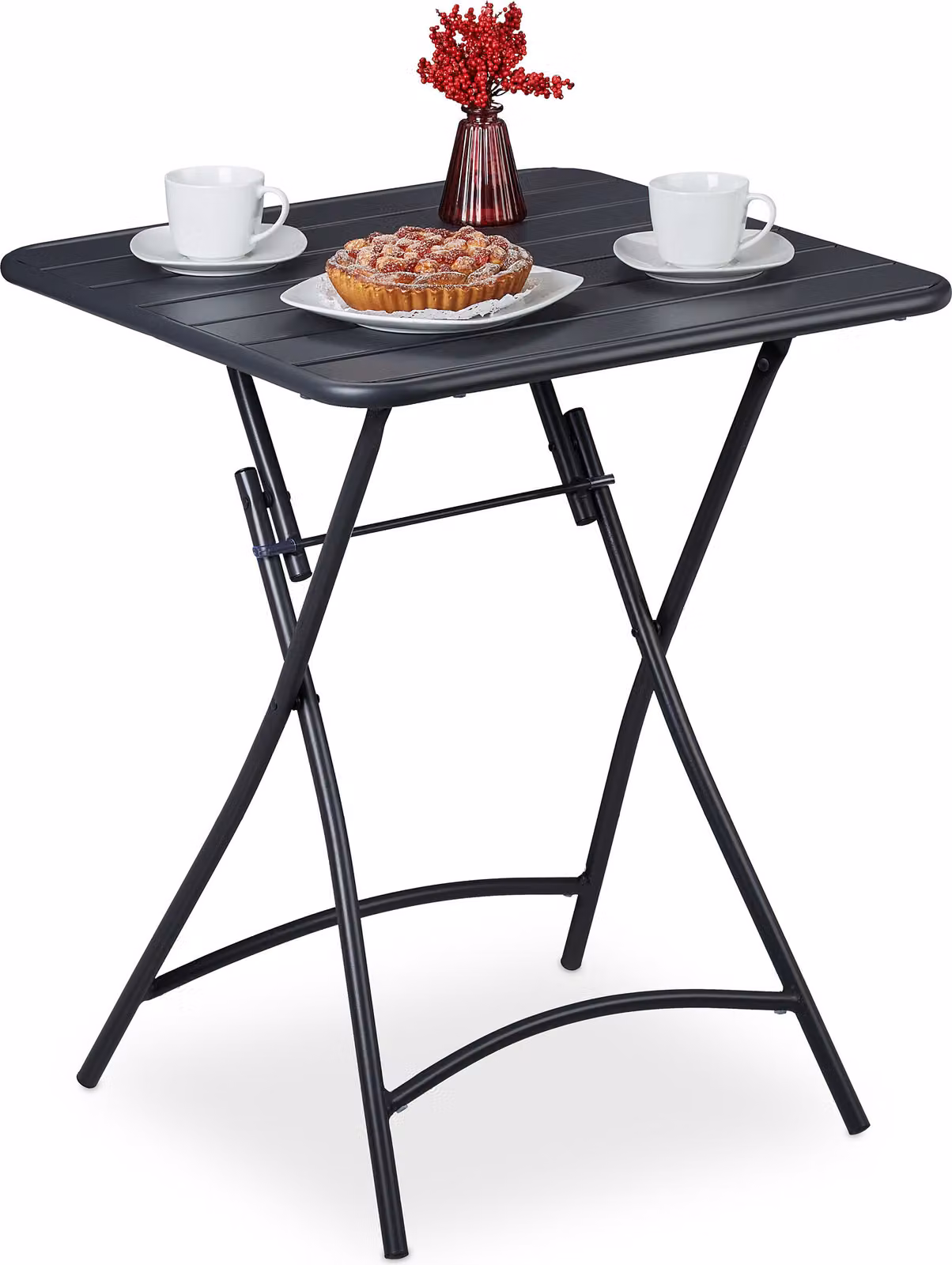 tavolo da giardino relaxdays antracite quadrato 59,0 x 59,0 x 74,0 cm
