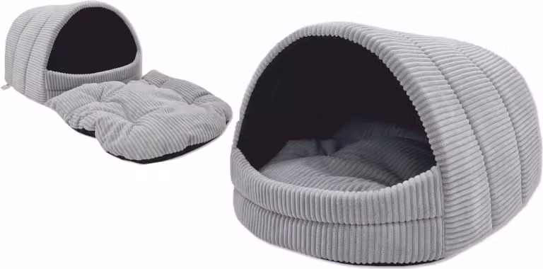 grotta per cani, cuccia per cani 34x40x39cm - velluto a coste
