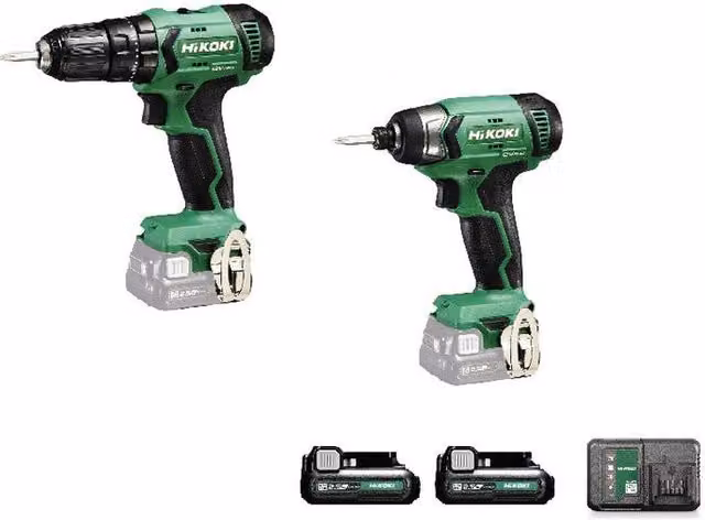 Kit Trapano e Avvitatore HiKOKI KC12HKDA2 12V con Batteria Ricaricabile Verde