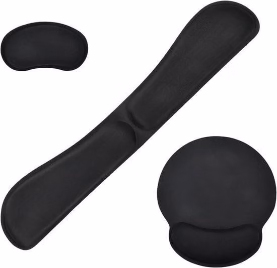 Tappetino ergonomico da scrivania con funzione pieghevole - Confezione da 3, antiscivolo, pieghevole, nero, ideale per la casa e l'ufficio