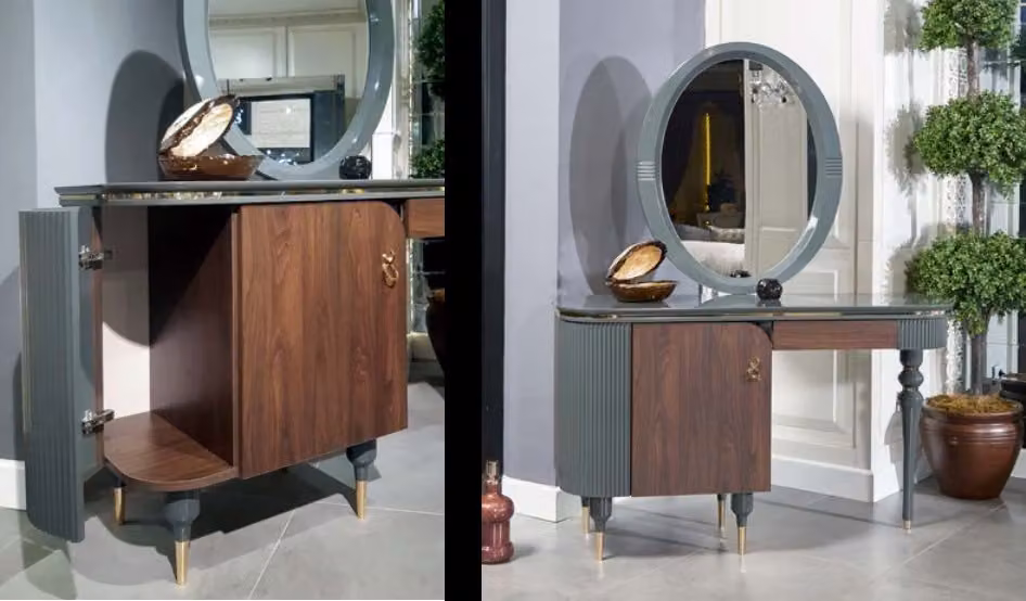 Schlafzimmer Möbel Designs 2tlg Schminktisch Kosmetiktisch Frisiertisch Spiegel