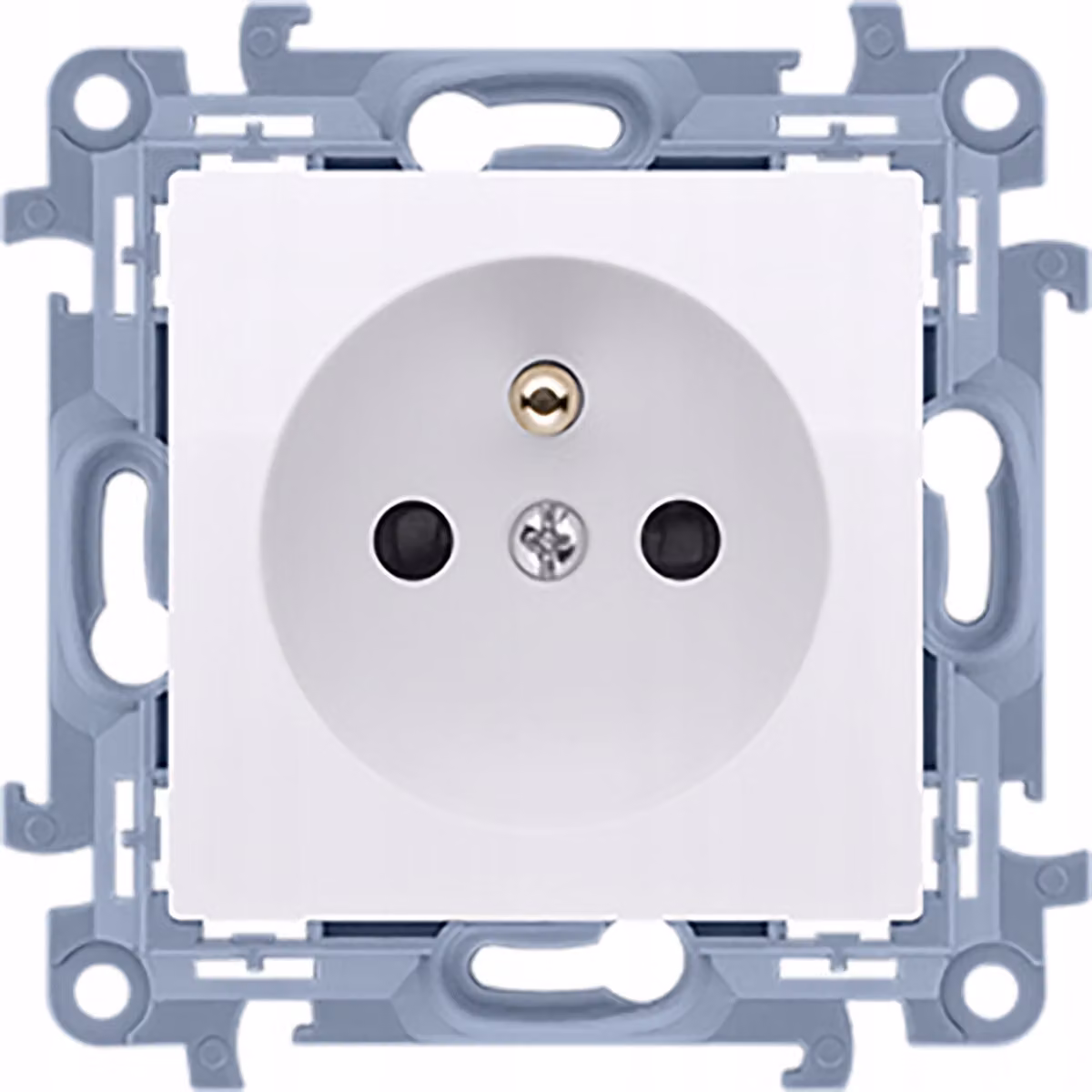 Presa singola per telaio con pin di messa a terra bianco CGZ1C.01/49 CONTATTO SIMON