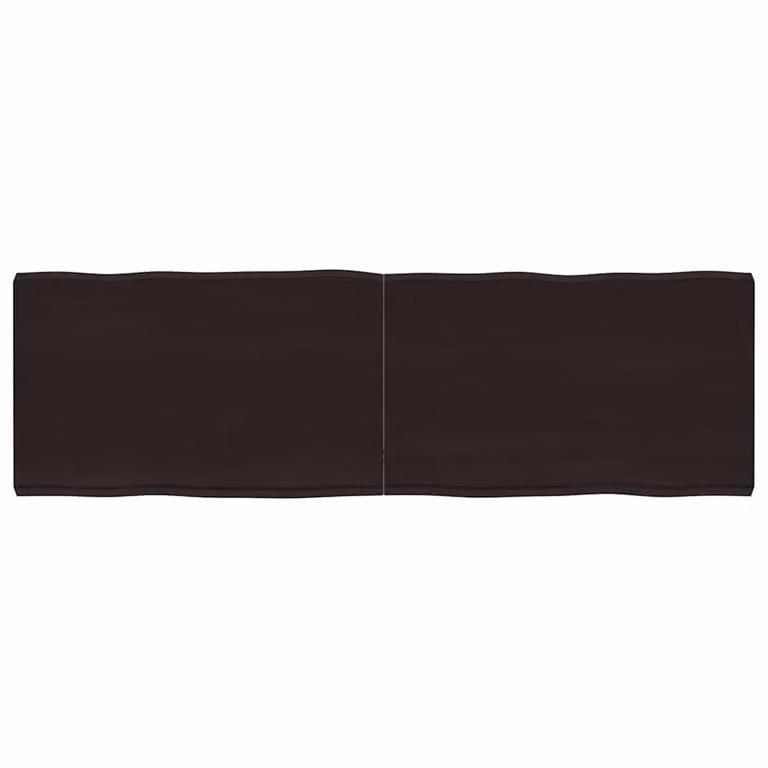 Piano Tavolo in Rovere con Bordo Naturale Marrone Scuro vidaXL L: 160 cm, P: 50 cm, H: 2-6 cm