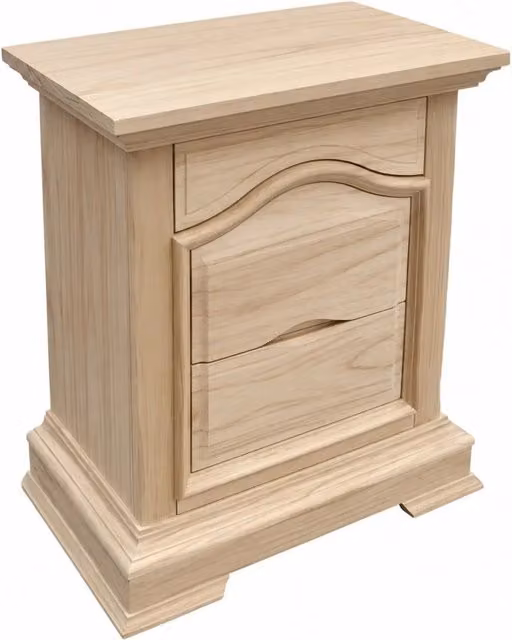 Comodino classico con 3 cassetti in legno di pioppo e pino non trattato Mobili 2G L/P/H: 60 x 37 x 71 cm – 2
