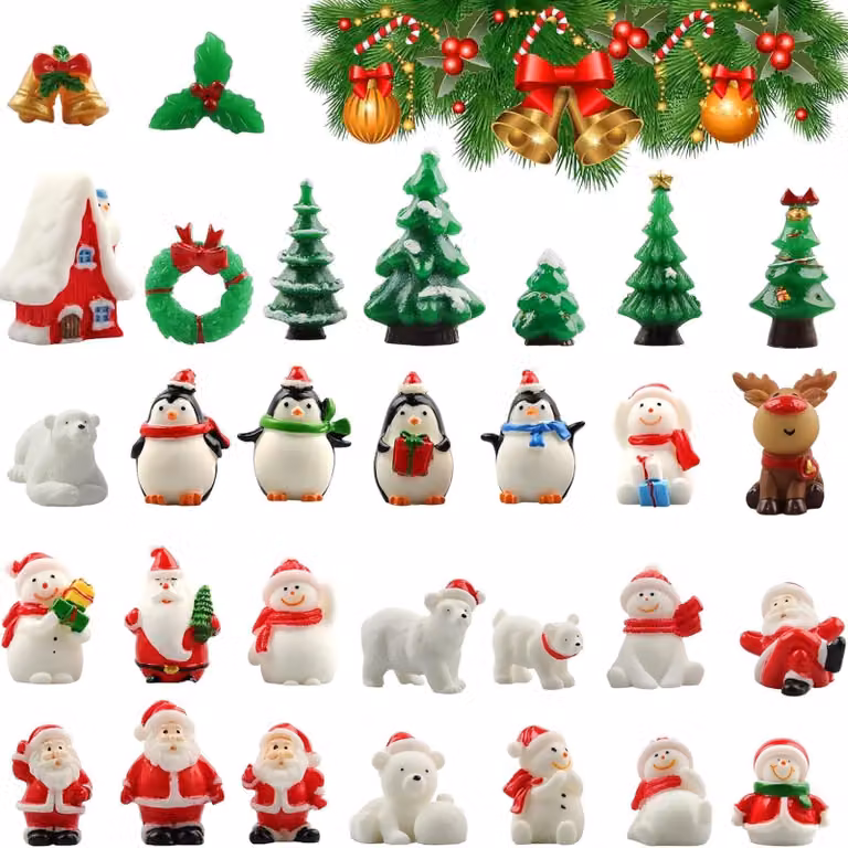 30 piccoli ornamenti natalizi per micro paesaggi