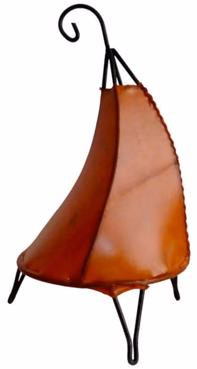 Lampada orientale Lampada Henna Lampada in pelle marocchina Lampada da tavolo Lampada da terra Henna Tissir monocolore 35-38 cm, arancione