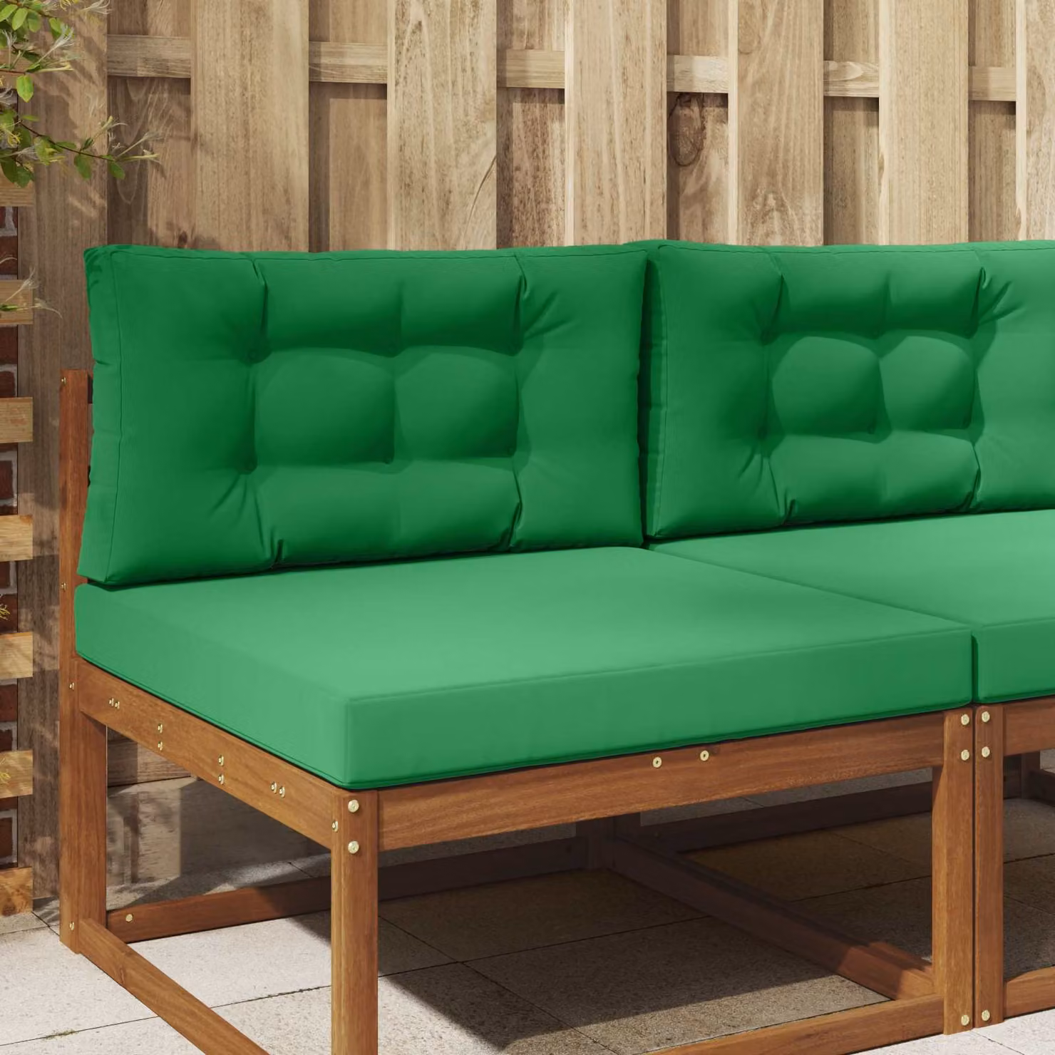 vidaXL Cuscino per divano da esterno in poliestere verde 80 x 80 cm