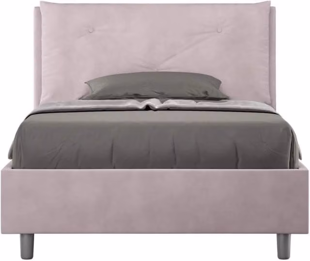 Letto una piazza e mezza senza rete imbottito 110x200 microfibra glicine Appia Large