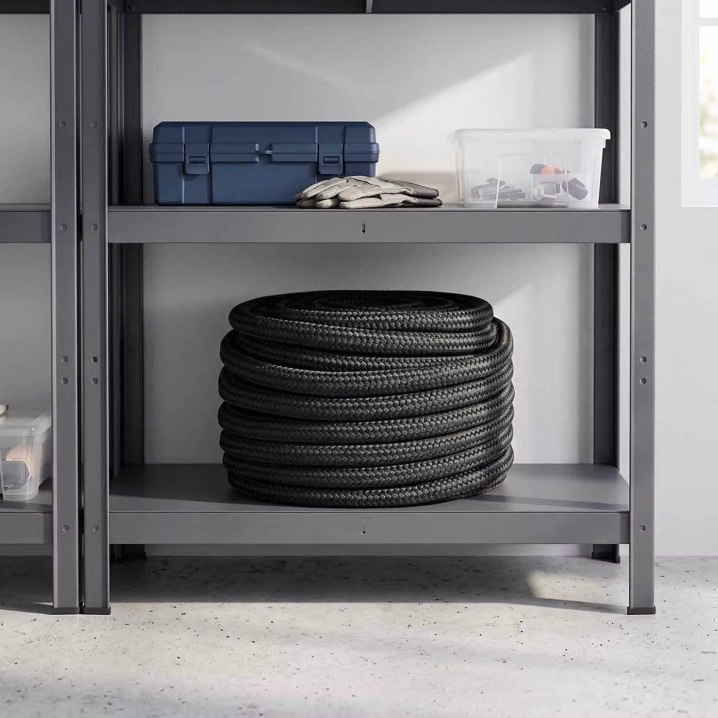 Corda multiuso vidaXL in plastica nera, Lunghezza: 100 m, Diametro: 20 mm