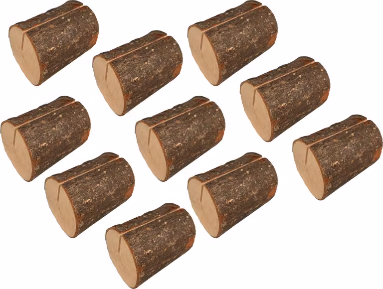 Set di 10 simpatici porta carte di ceppo d'albero (tipo 2)